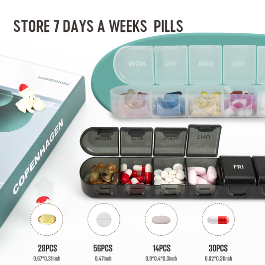 MW-027 - Weekly 7 Compartment Large Pill Box