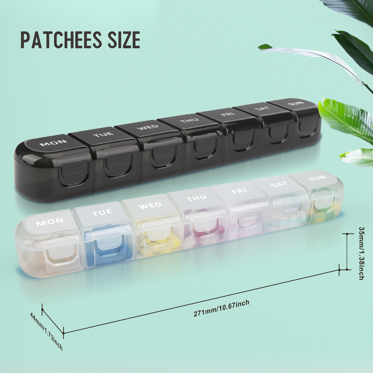MW-027 - Weekly 7 Compartment Large Pill Box