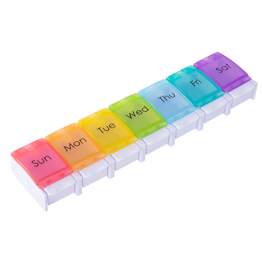 MW-023 - Weekly 7 Compartment Press Open Pill Box
